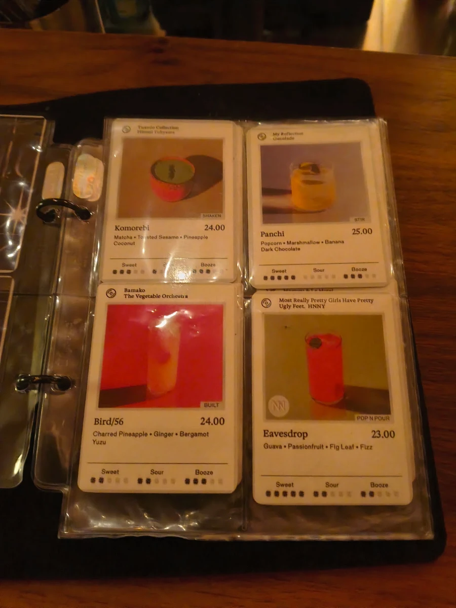 Menu, Honeydripper
