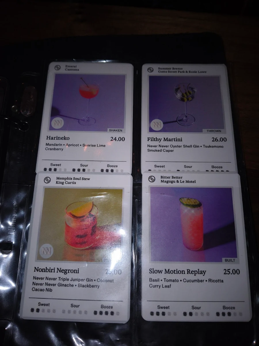 Menu, Honeydripper