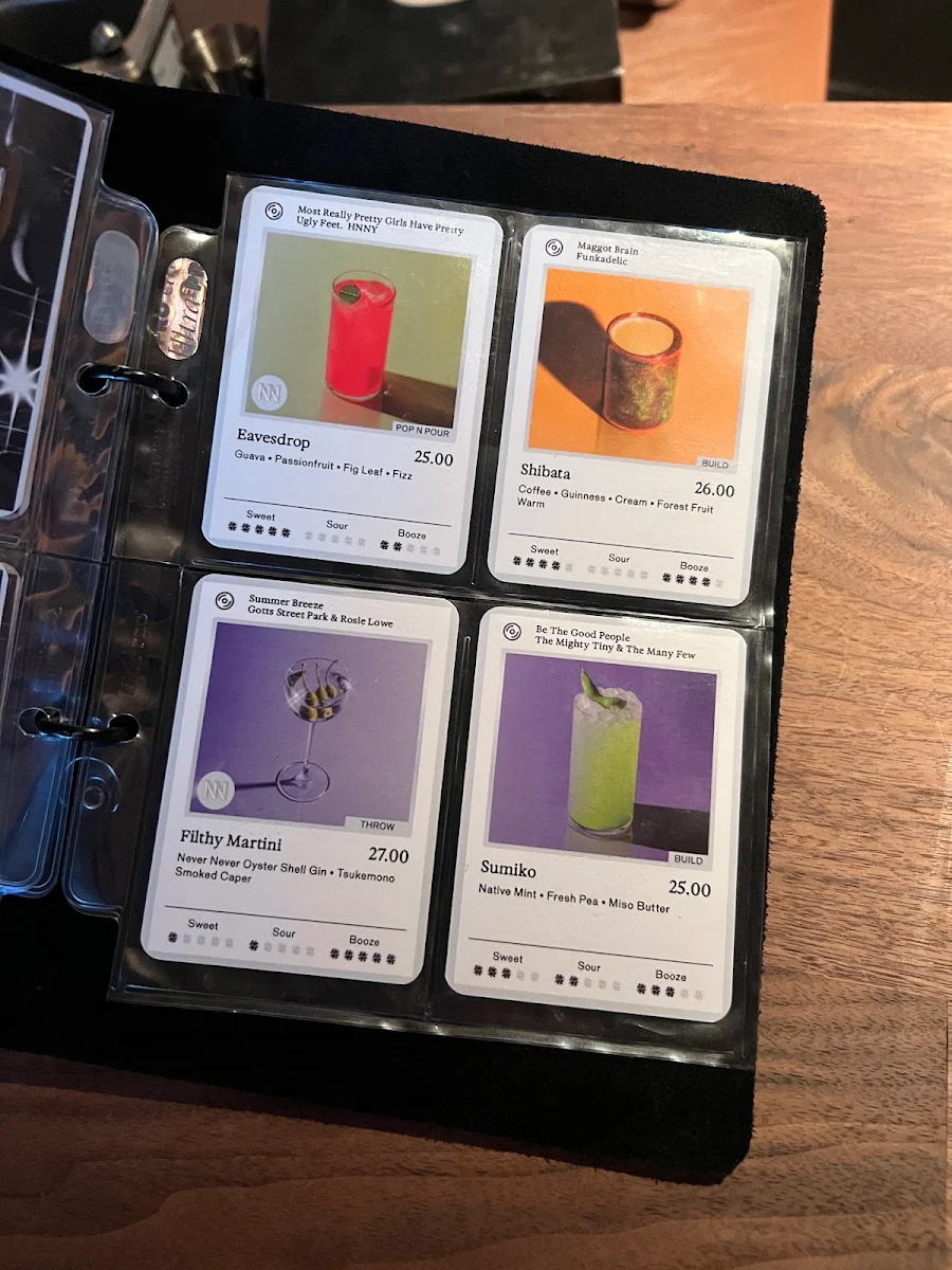 Menu, Honeydripper