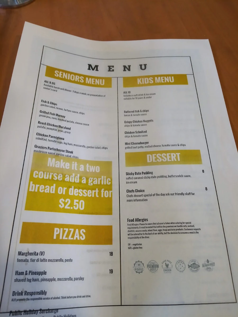 Menu, Carlyle Hotel