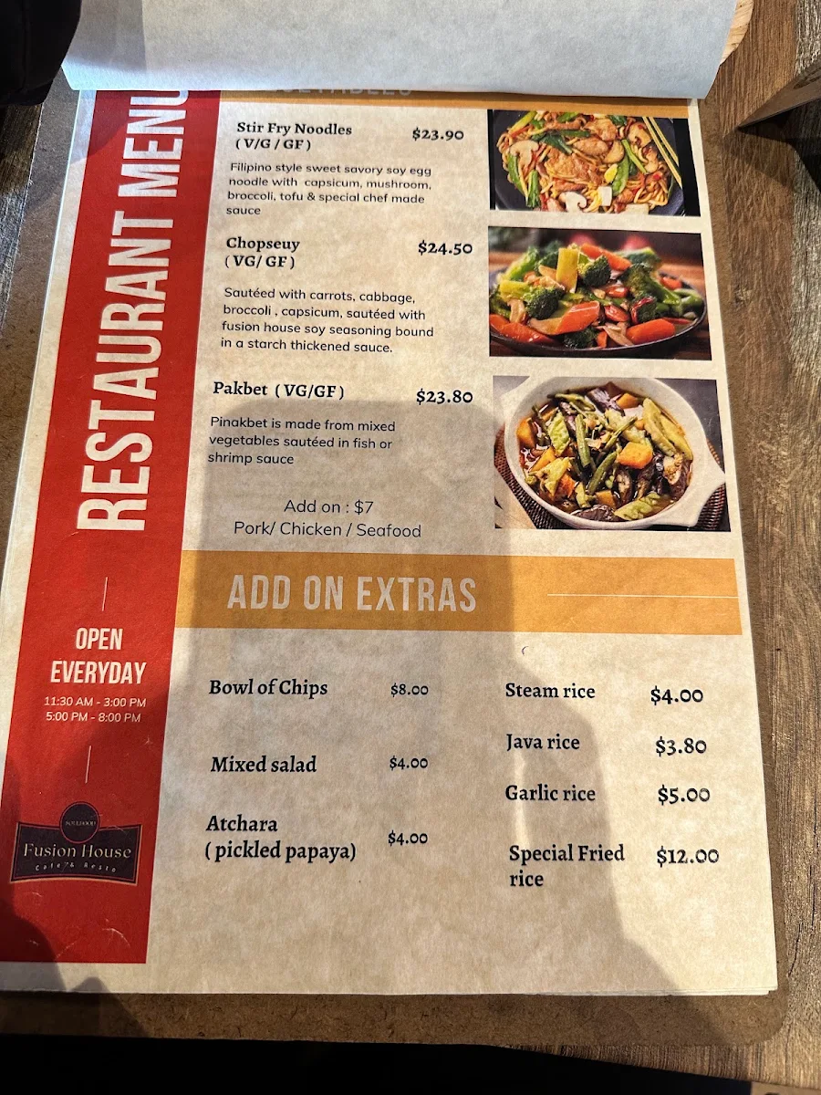 Menu, SoulFood Fusion House Cafe & Restaurant