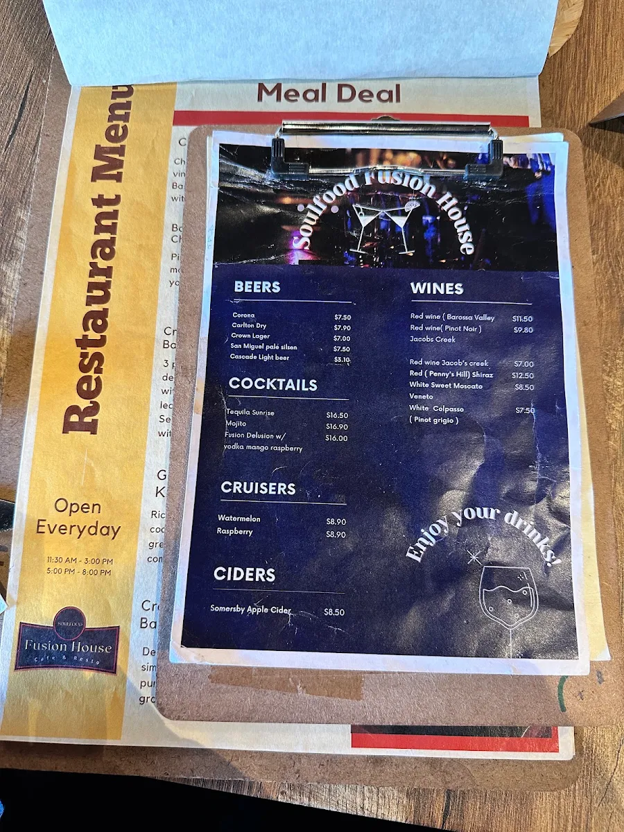 Menu, SoulFood Fusion House Cafe & Restaurant
