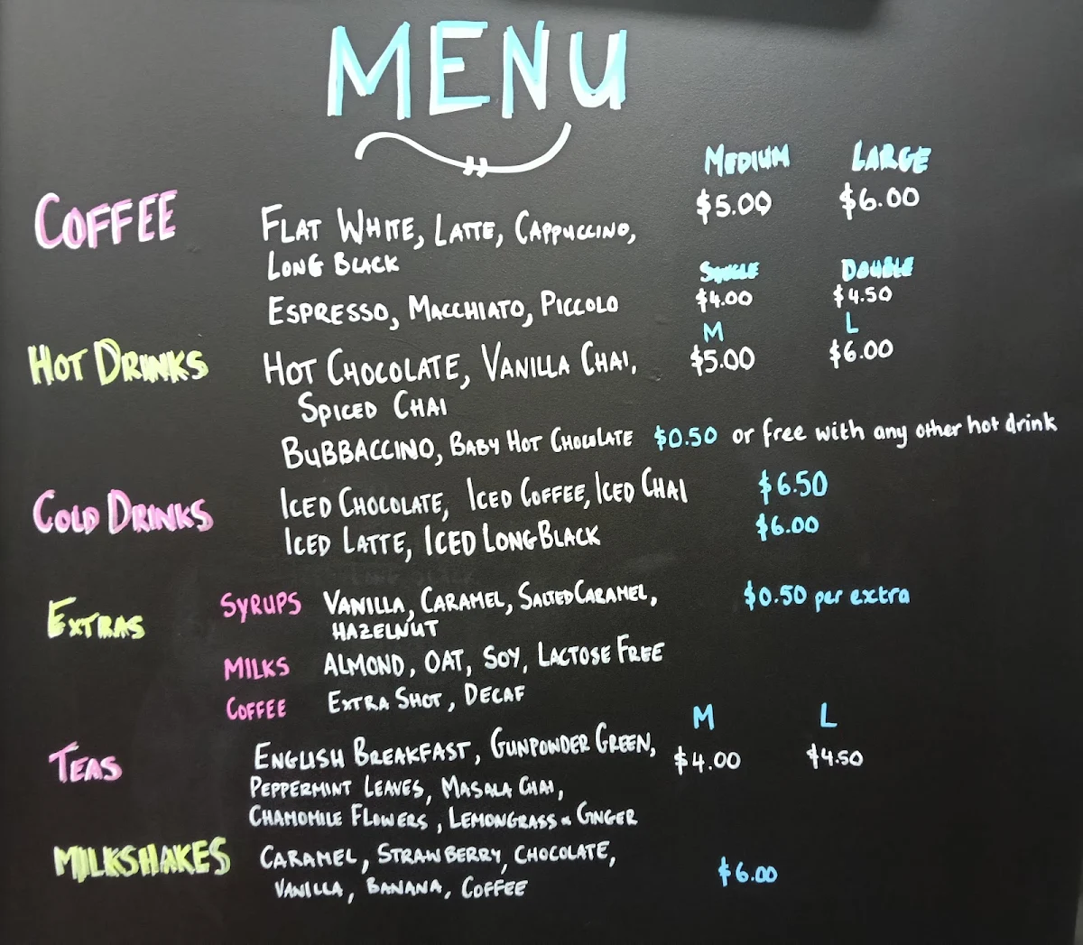 Menu, Bendigo Golden Brick LEGO® - CAFE - PARTIES
