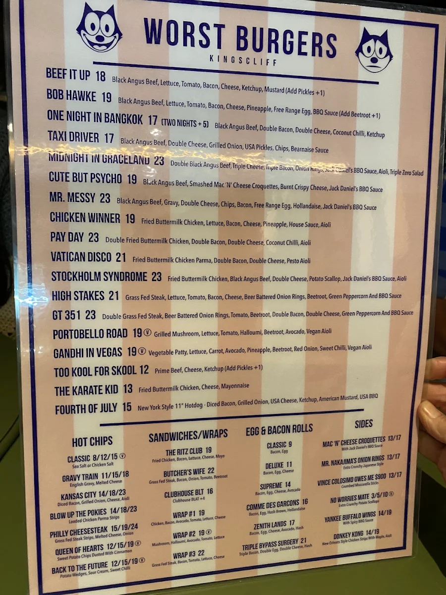 Menu, WORST BURGERS