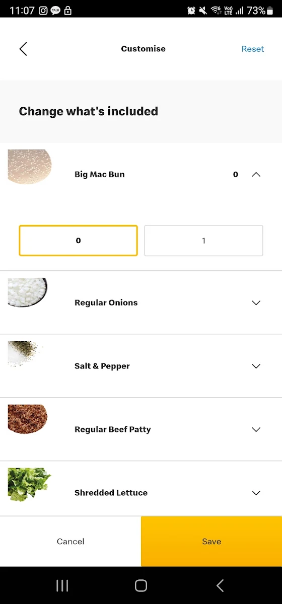 Menu, McDonald's Mitchell