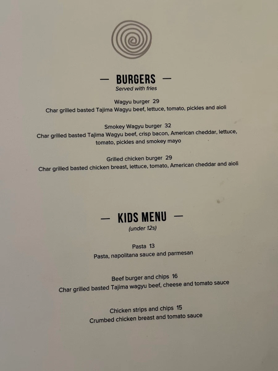 Menu, Hurricane's Grill & Bar Surfers Paradise