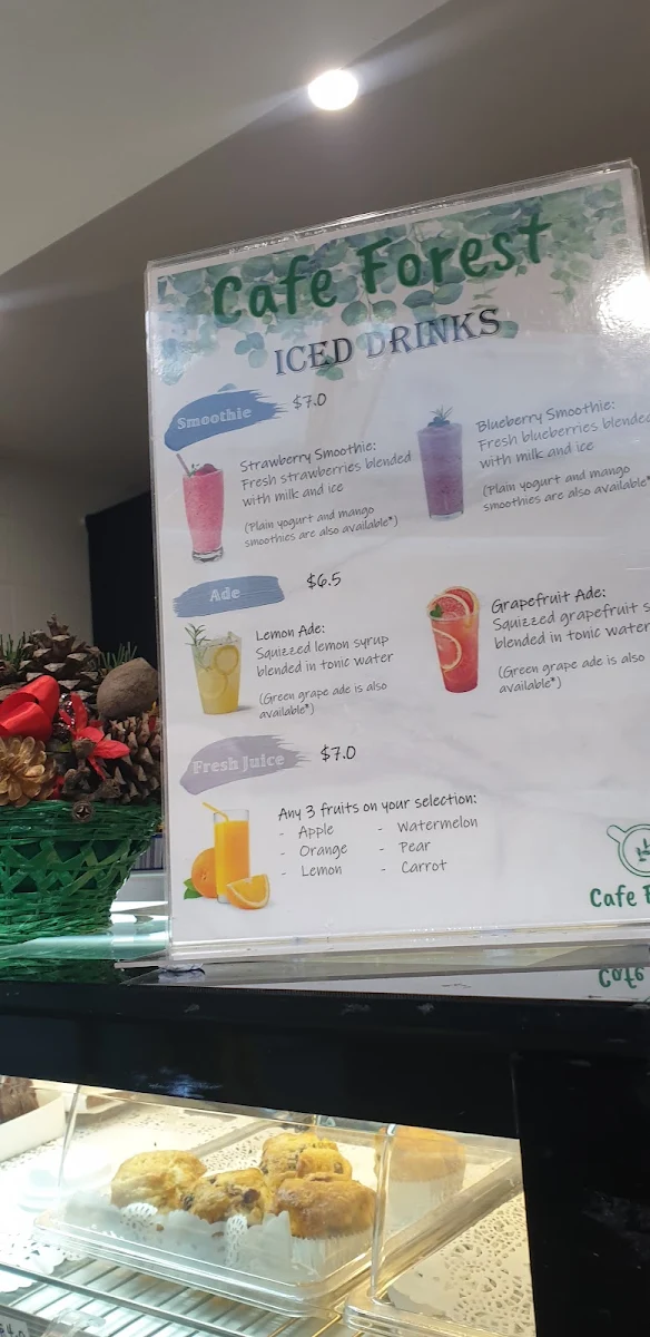 Menu, Cafe Forest