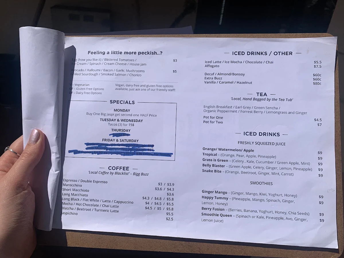 Menu, Little Jaspi