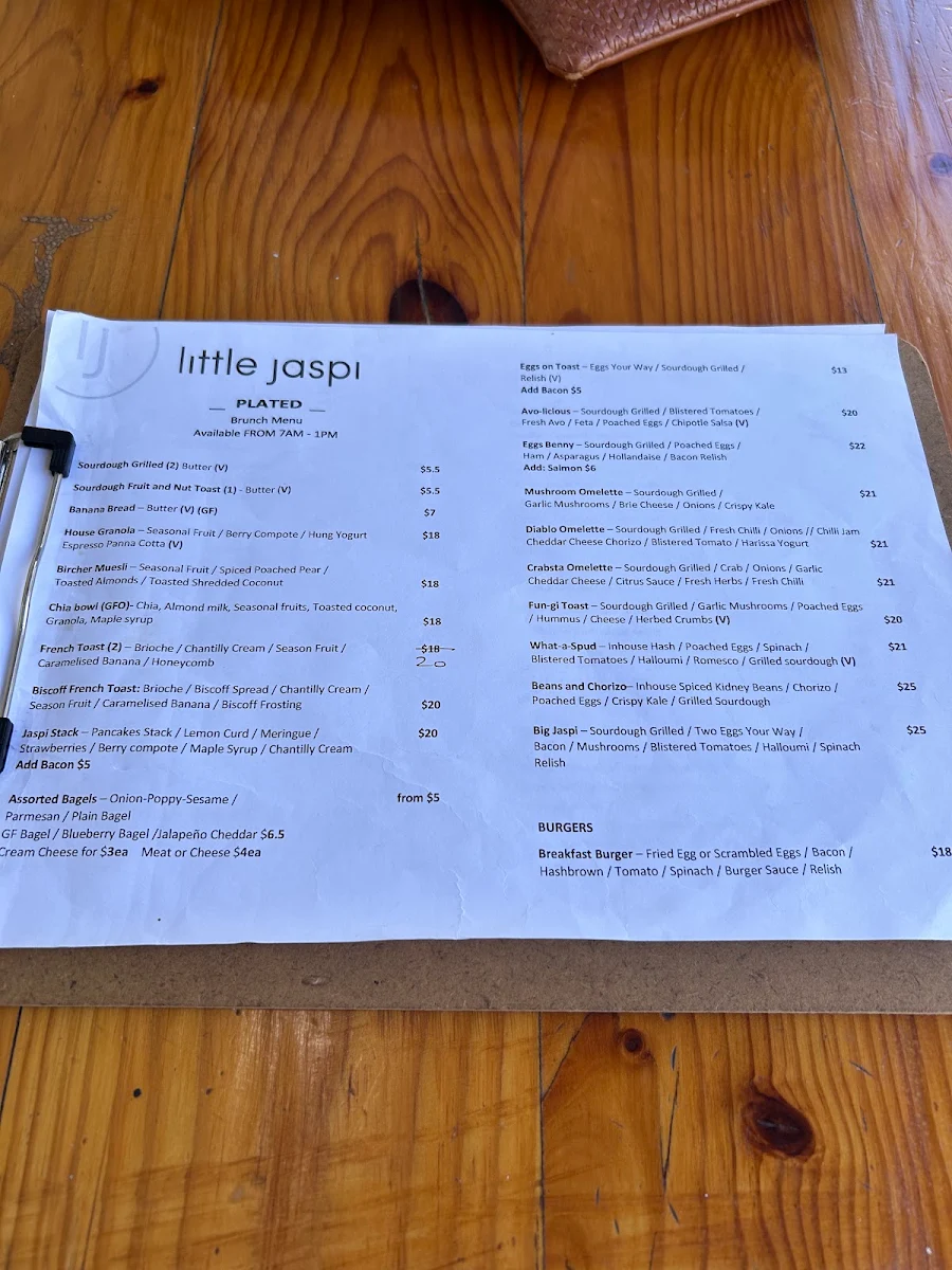 Menu, Little Jaspi