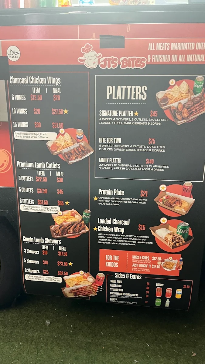 Menu, JT'S Bites