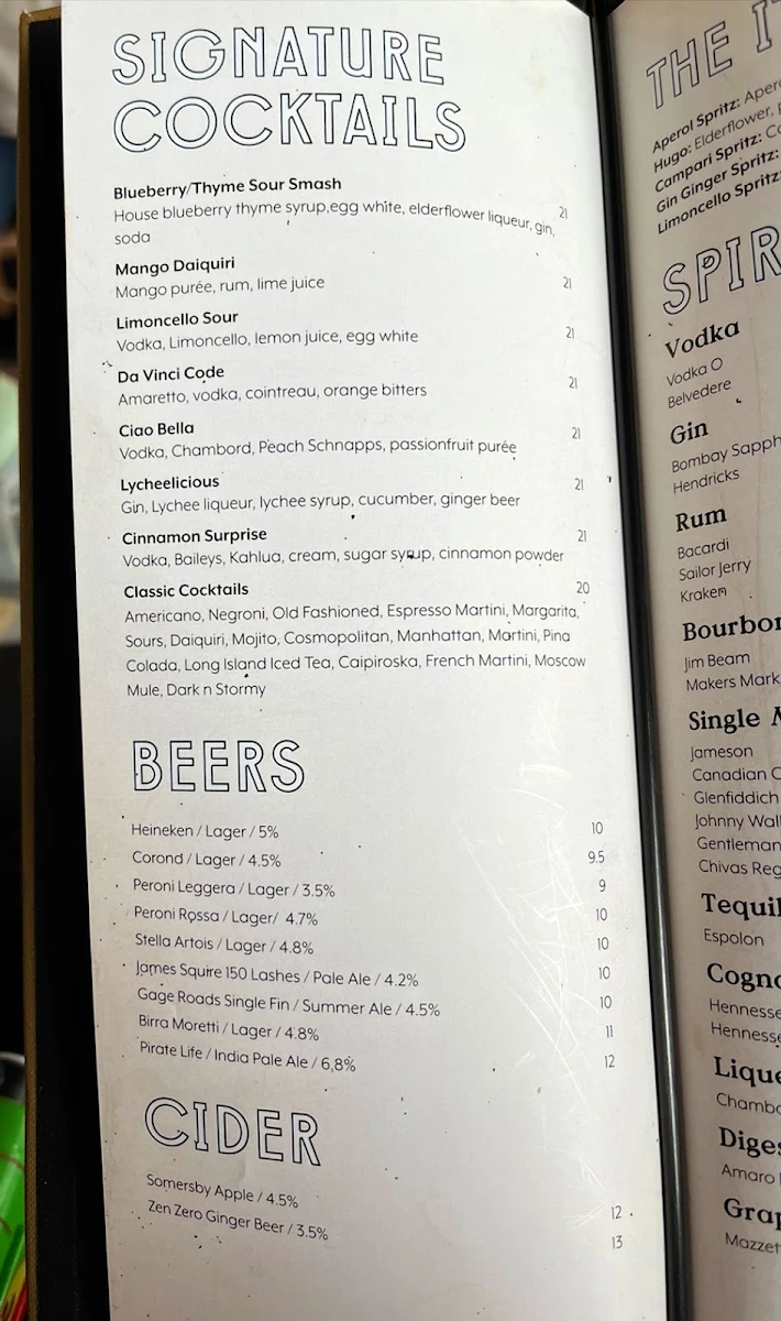 Menu, Locale Mio