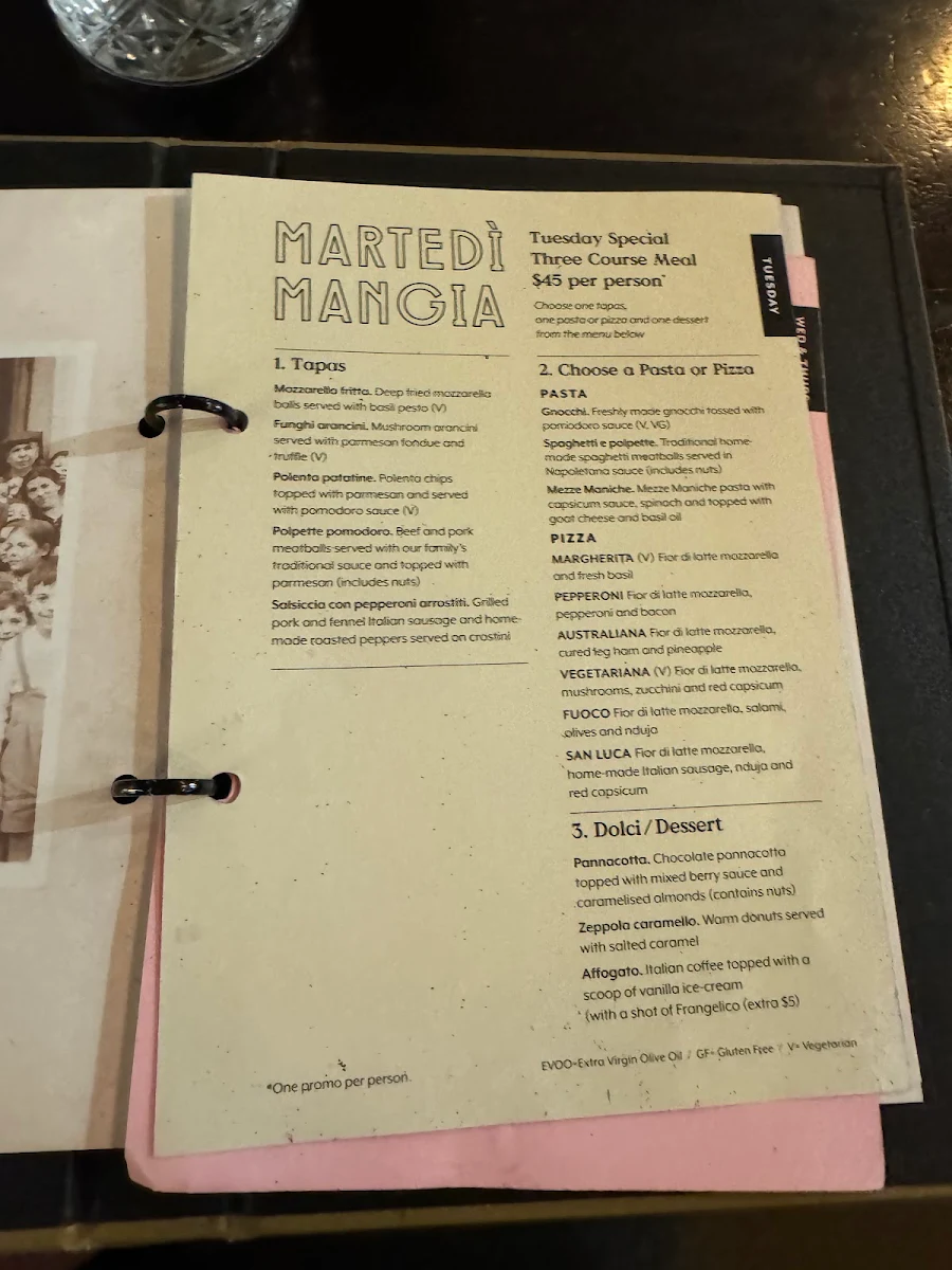 Menu, Locale Mio
