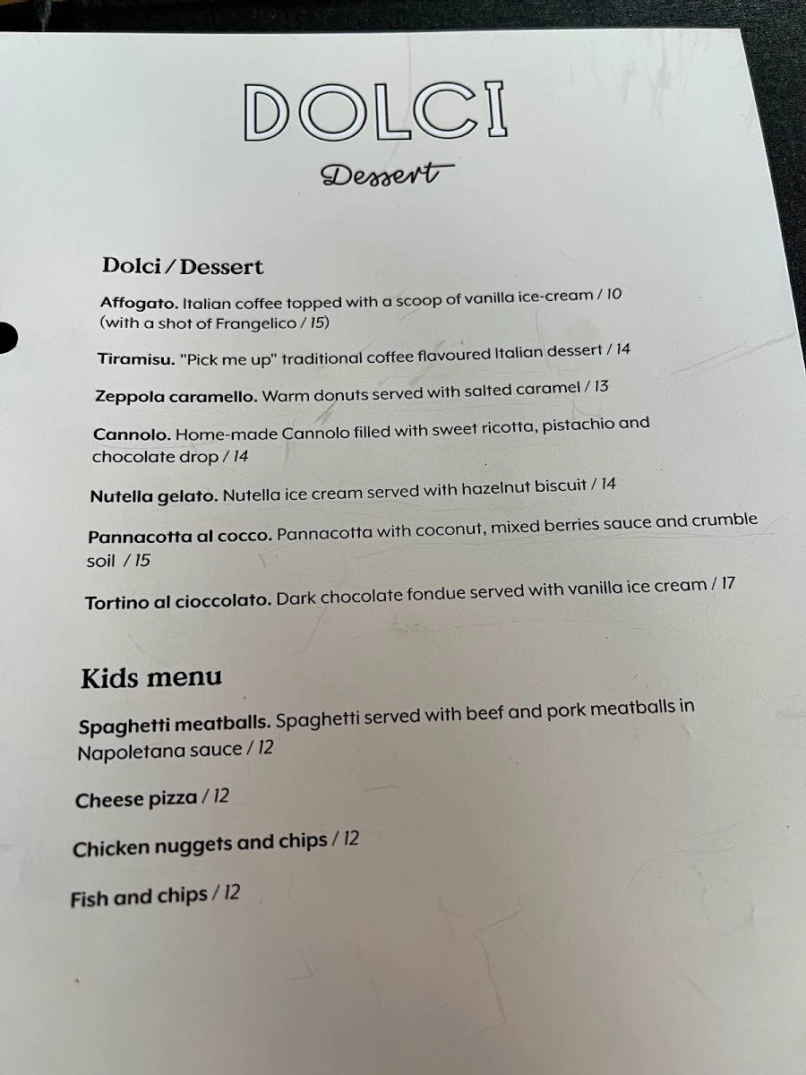 Menu, Locale Mio