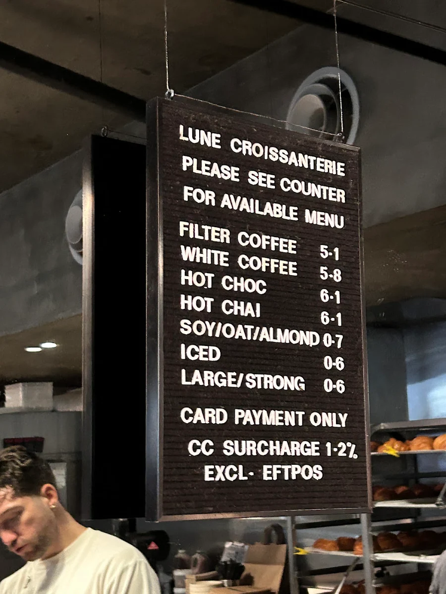 Menu, Market Lane Coffee - Victoria St, Queen Victoria Market