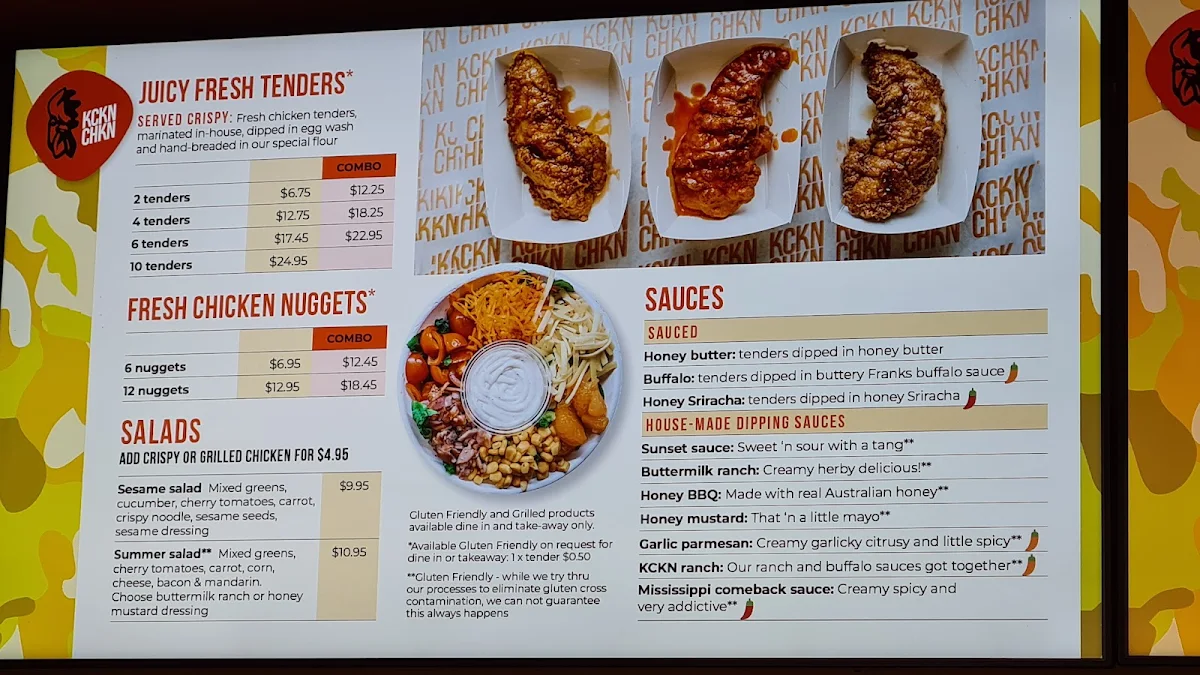 Menu, Kckn Chkn