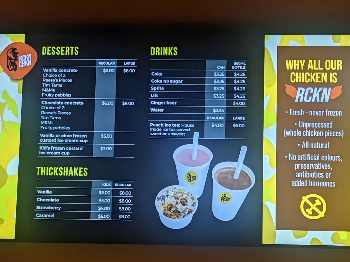 Menu, Kckn Chkn