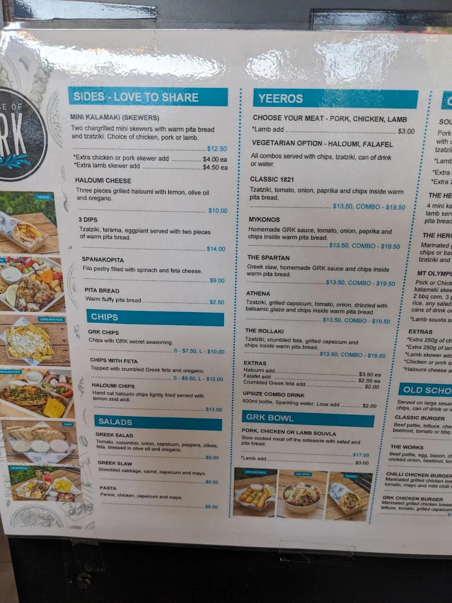 Menu, HOUSE OF GRK - Henry St Penrith
