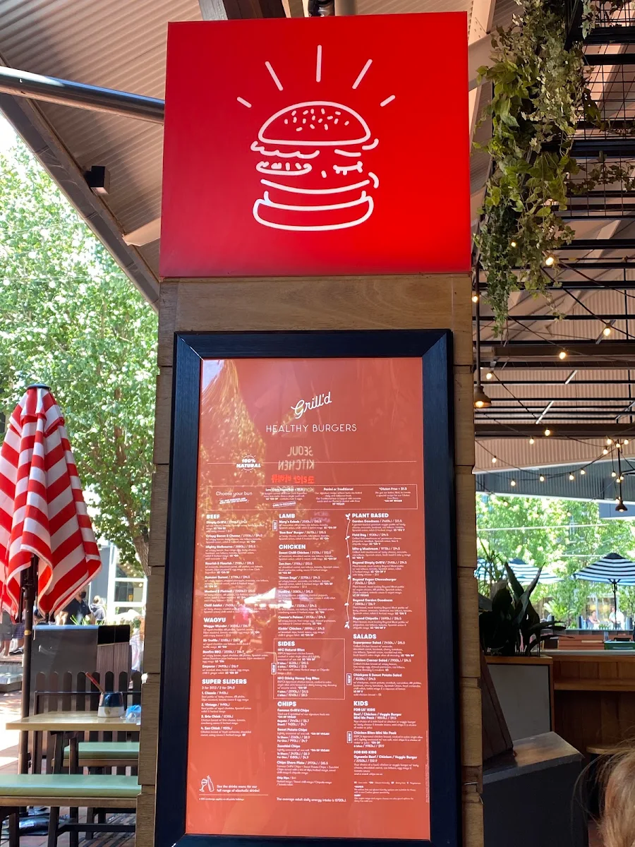 Menu, Grill'd Burgers - Knox