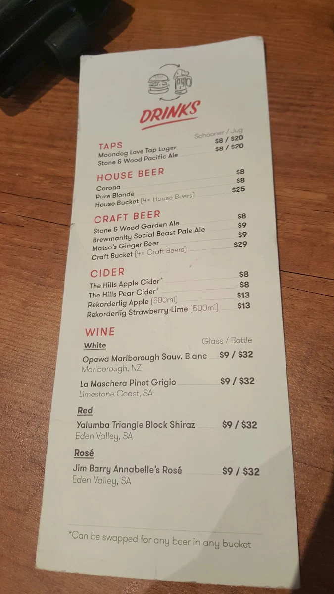 Menu, Grill'd Burgers - Knox