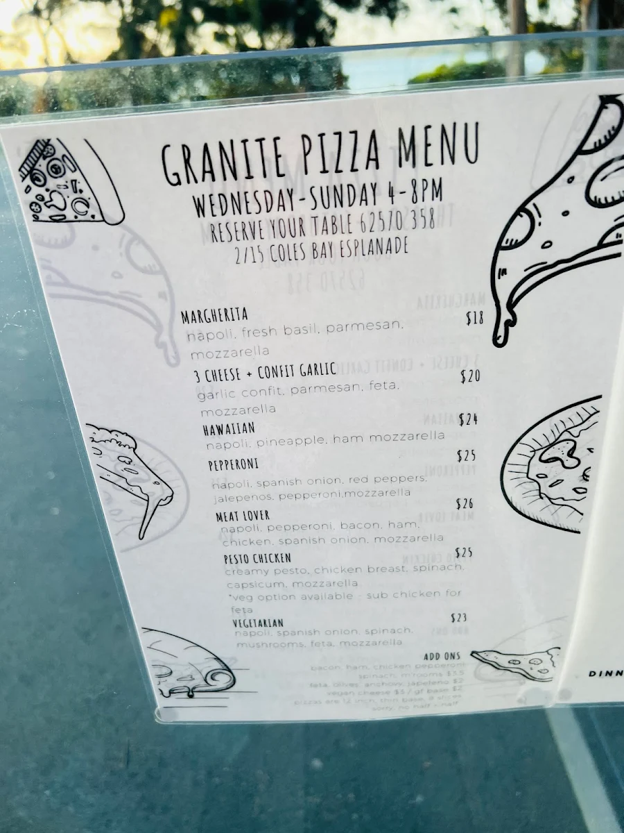 Menu, Granite