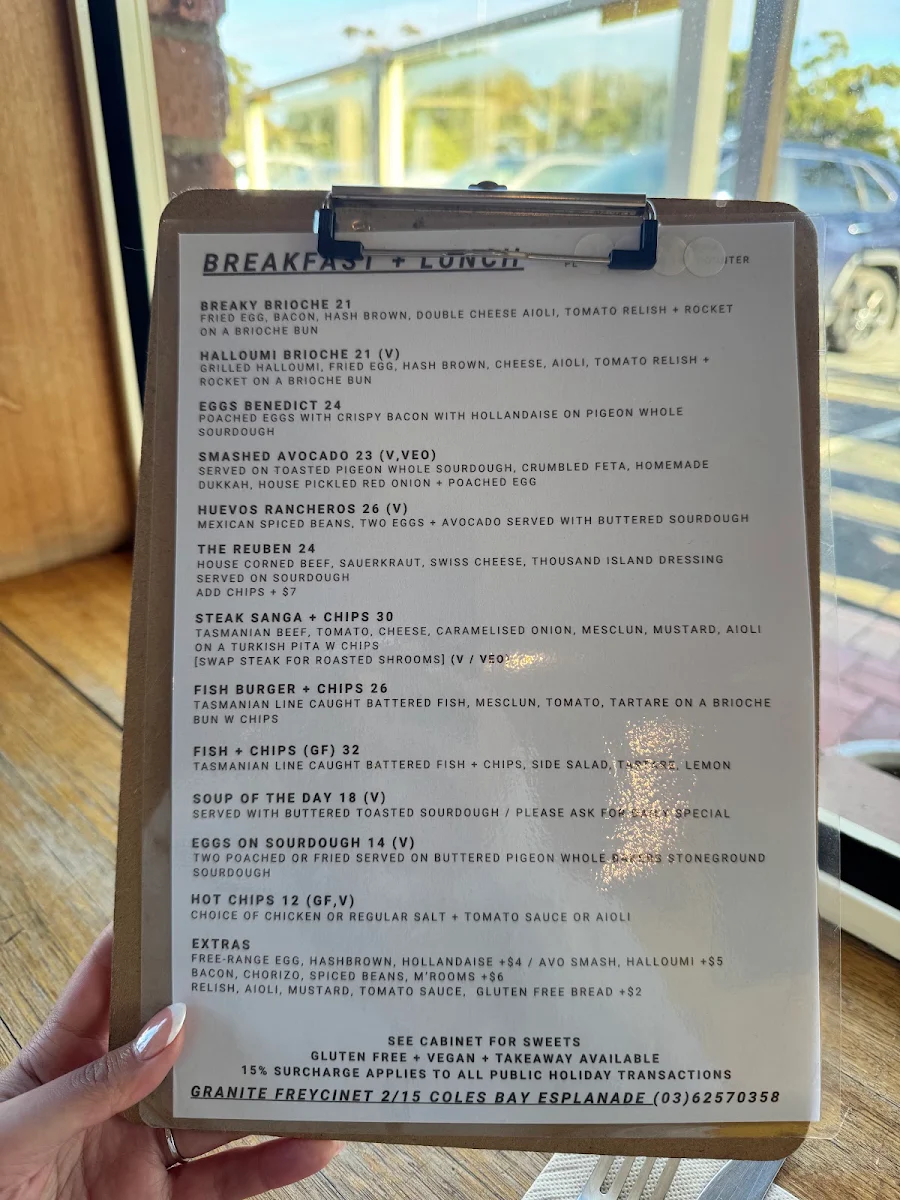 Menu, Granite