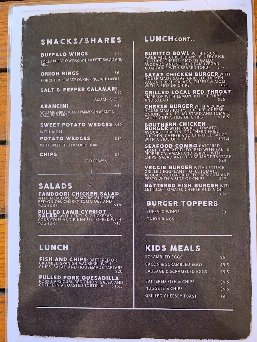 Menu, Meraki Whitsundays