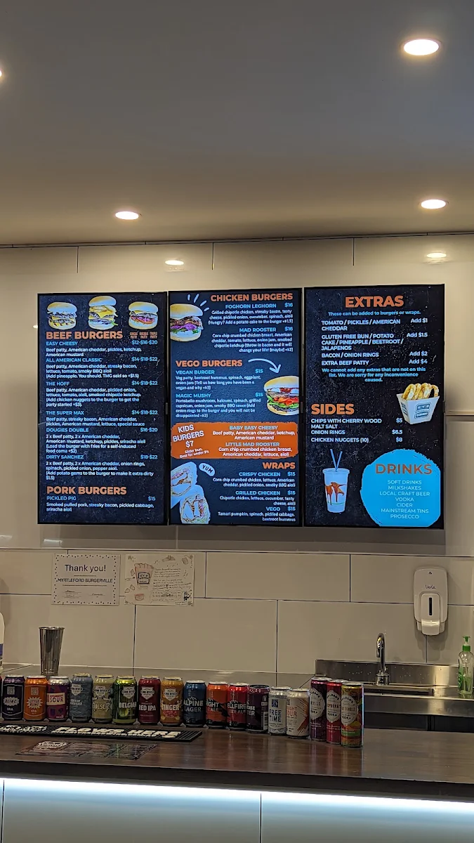 Menu, Jay's Burger Bar