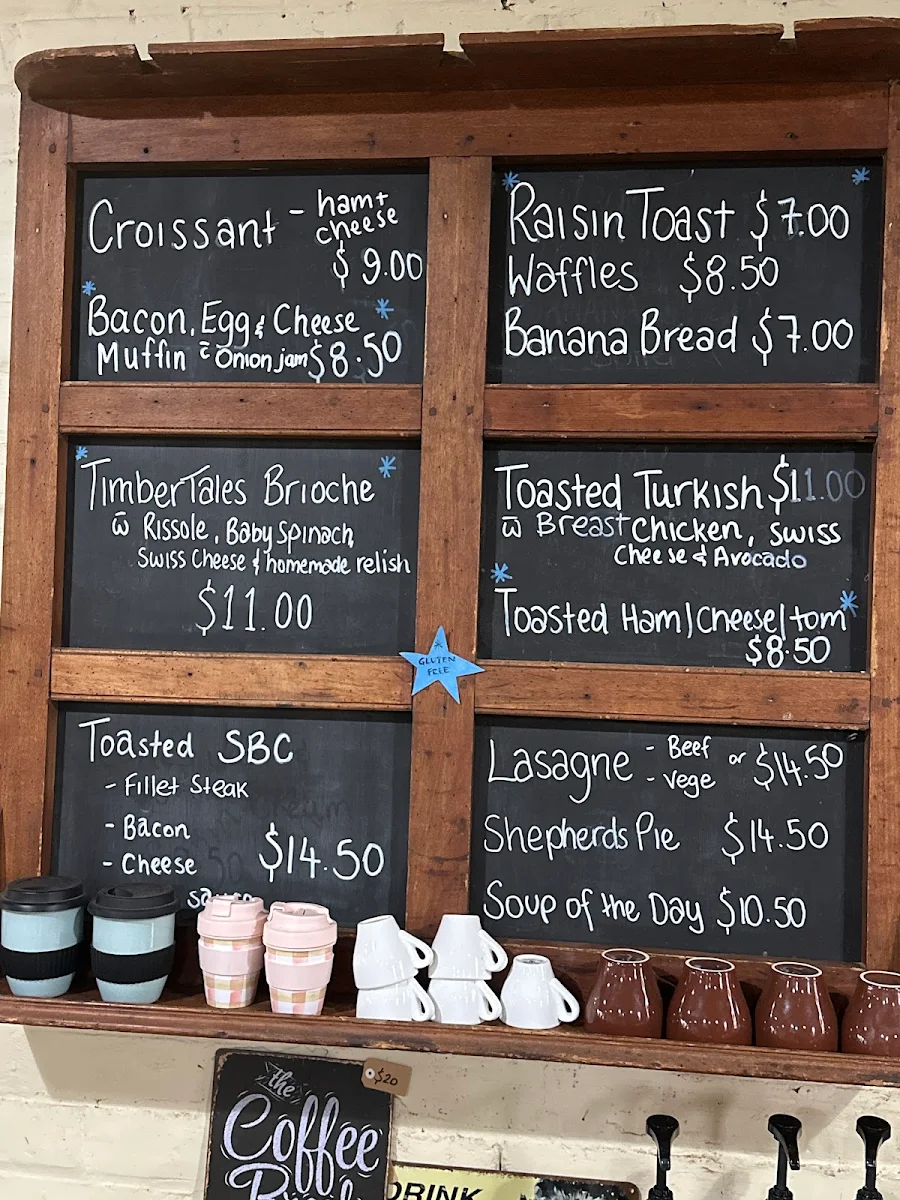 Menu, Timber Tales Coffee