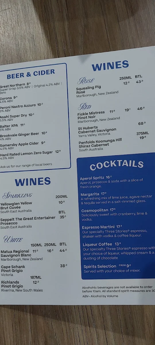 Menu, The Coffee Club Café - Nepean River