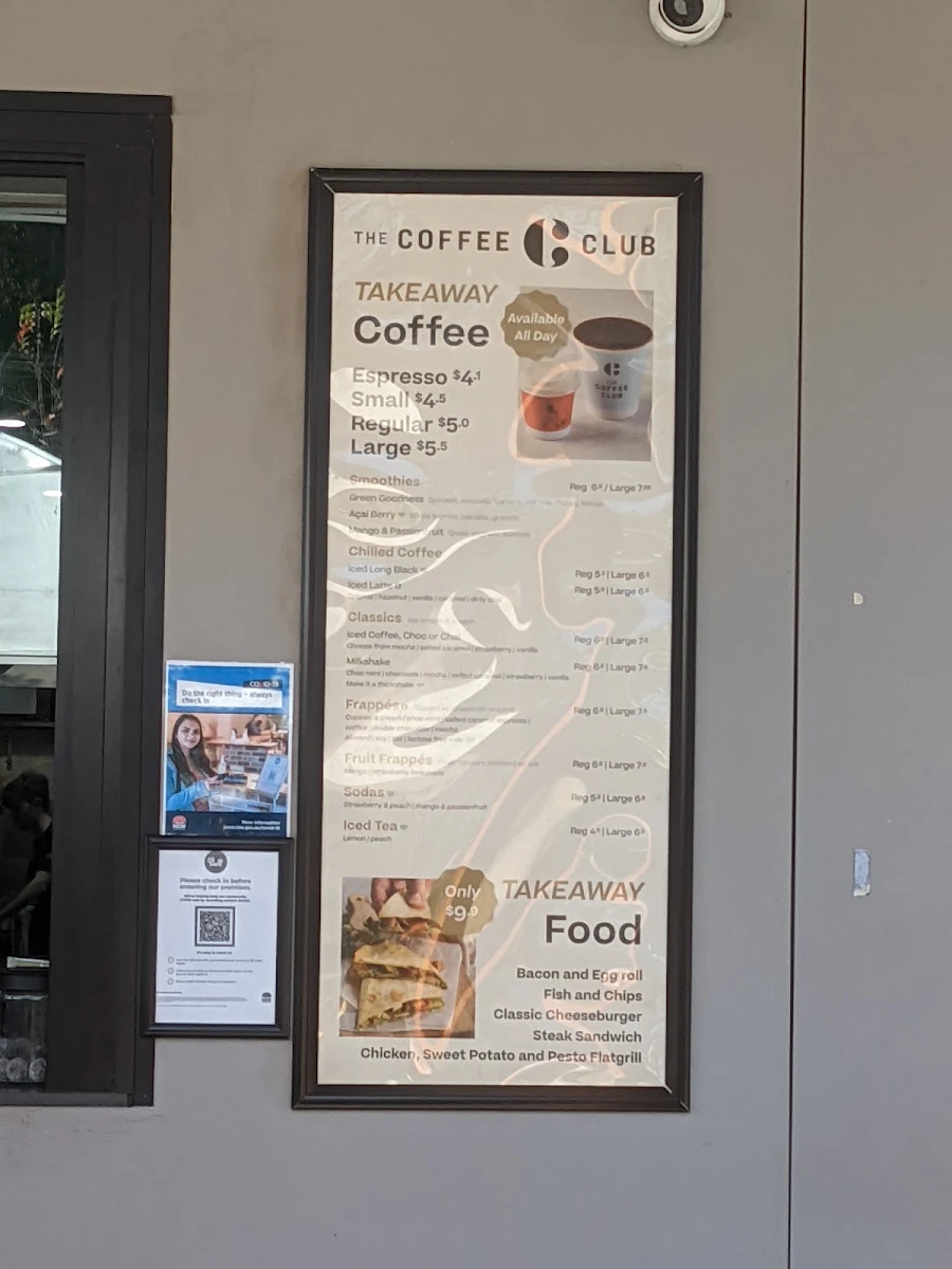 Menu, The Coffee Club Café - Nepean River
