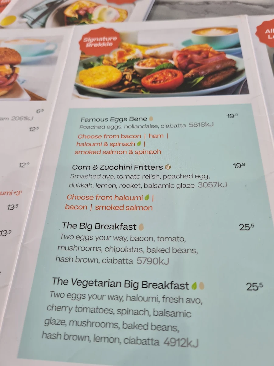 Menu, The Coffee Club Café - Nepean River