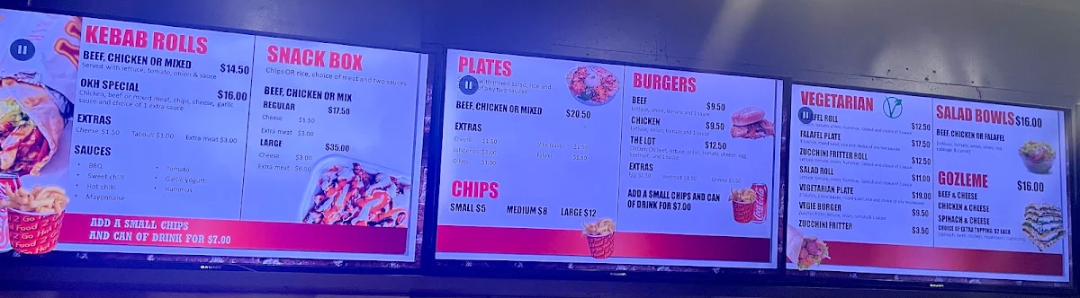 Menu, Our Kebab House