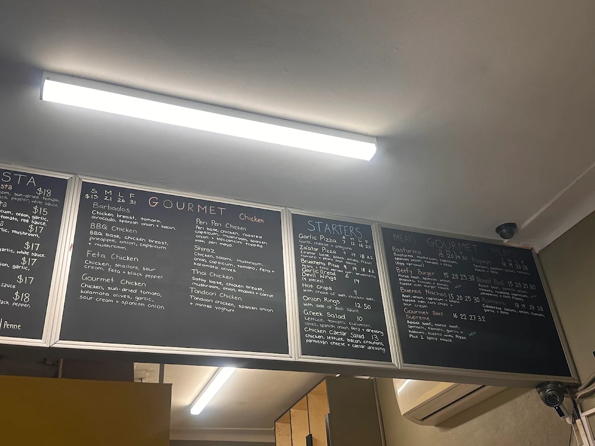 Menu, Pizza Plus 1