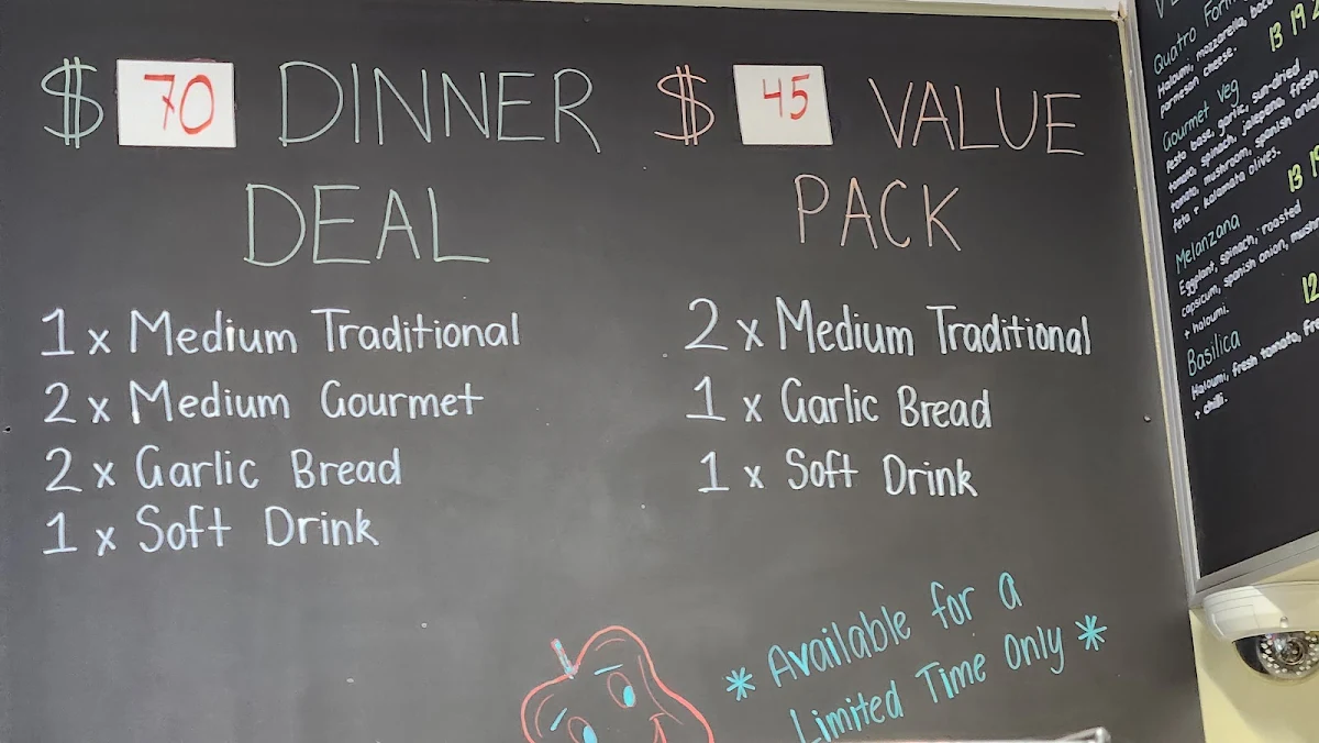 Menu, Pizza Plus 1