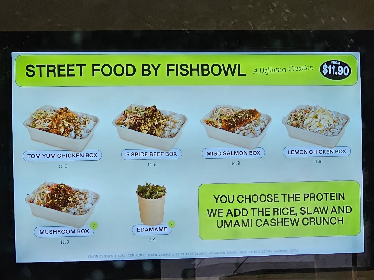 Menu, FISHBOWL - Wesley Place