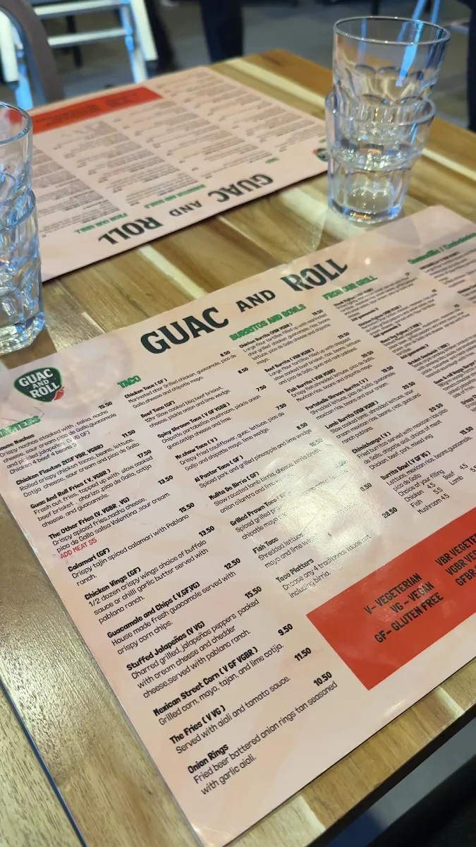 Menu, GUAC & ROLL