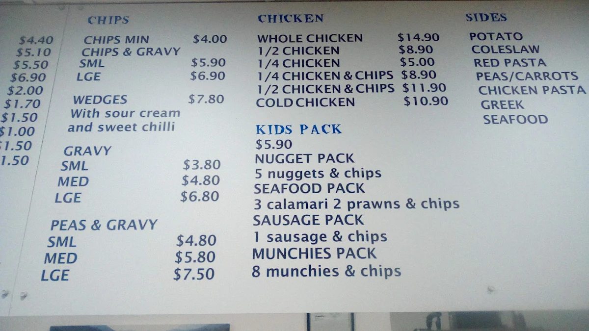 Menu, Farah Fast Food