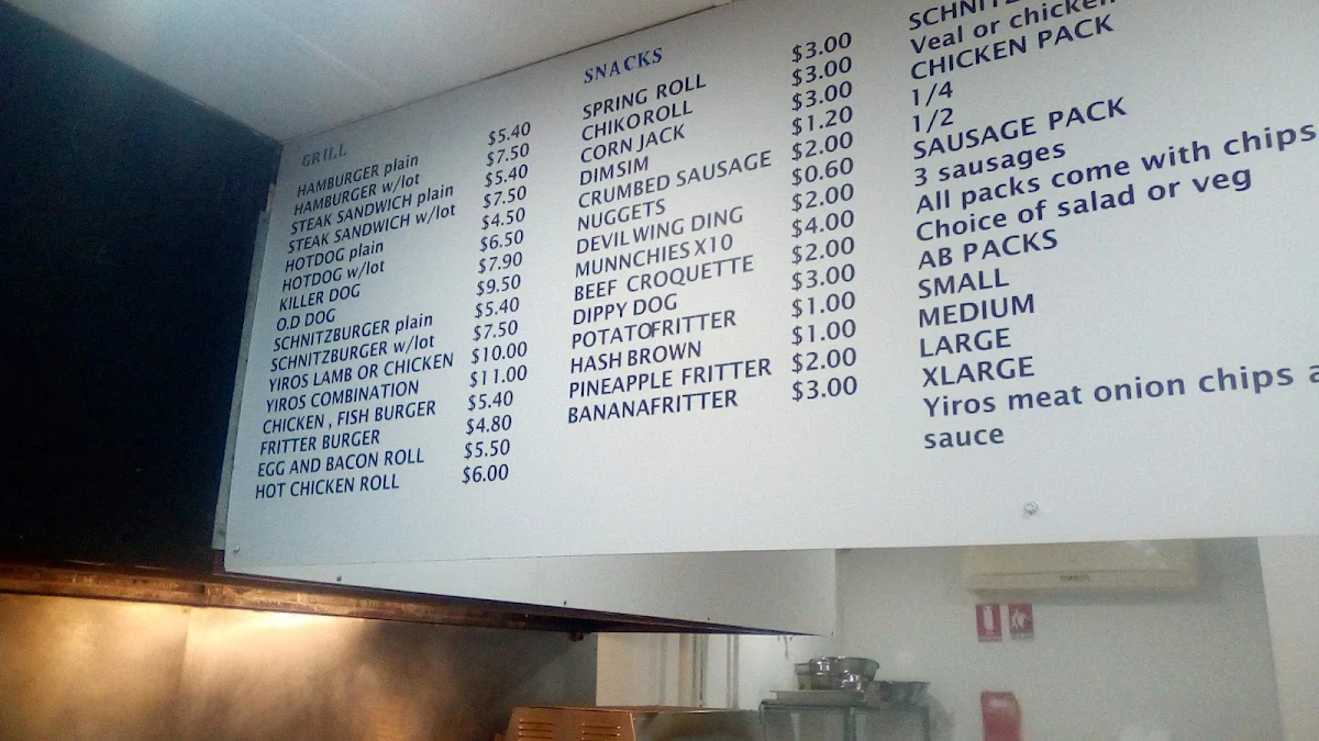 Menu, Farah Fast Food