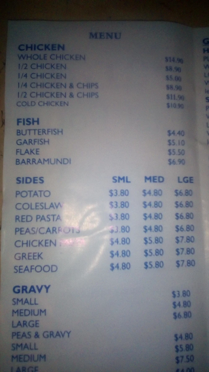 Menu, Farah Fast Food