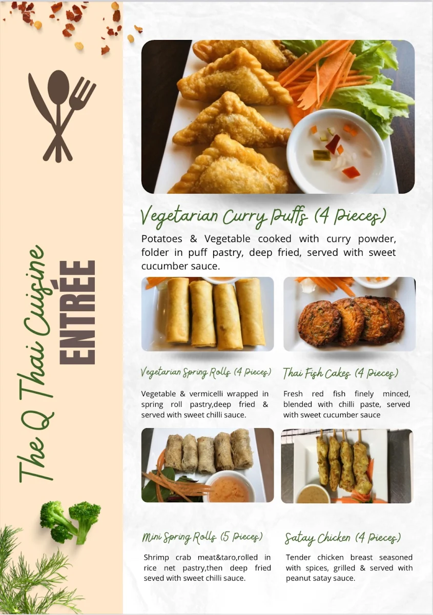 Menu, The Q Thai Cuisine(take away only)
