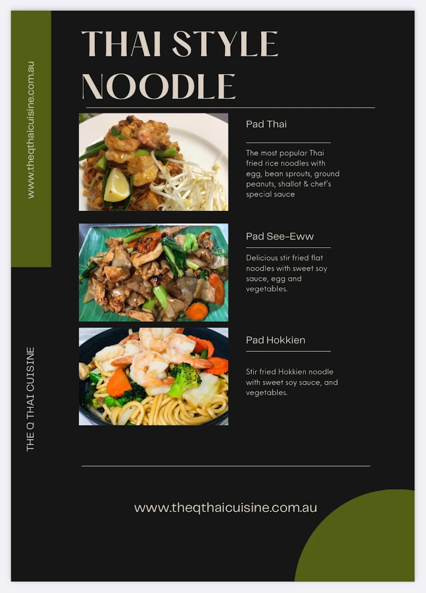 Menu, The Q Thai Cuisine(take away only)