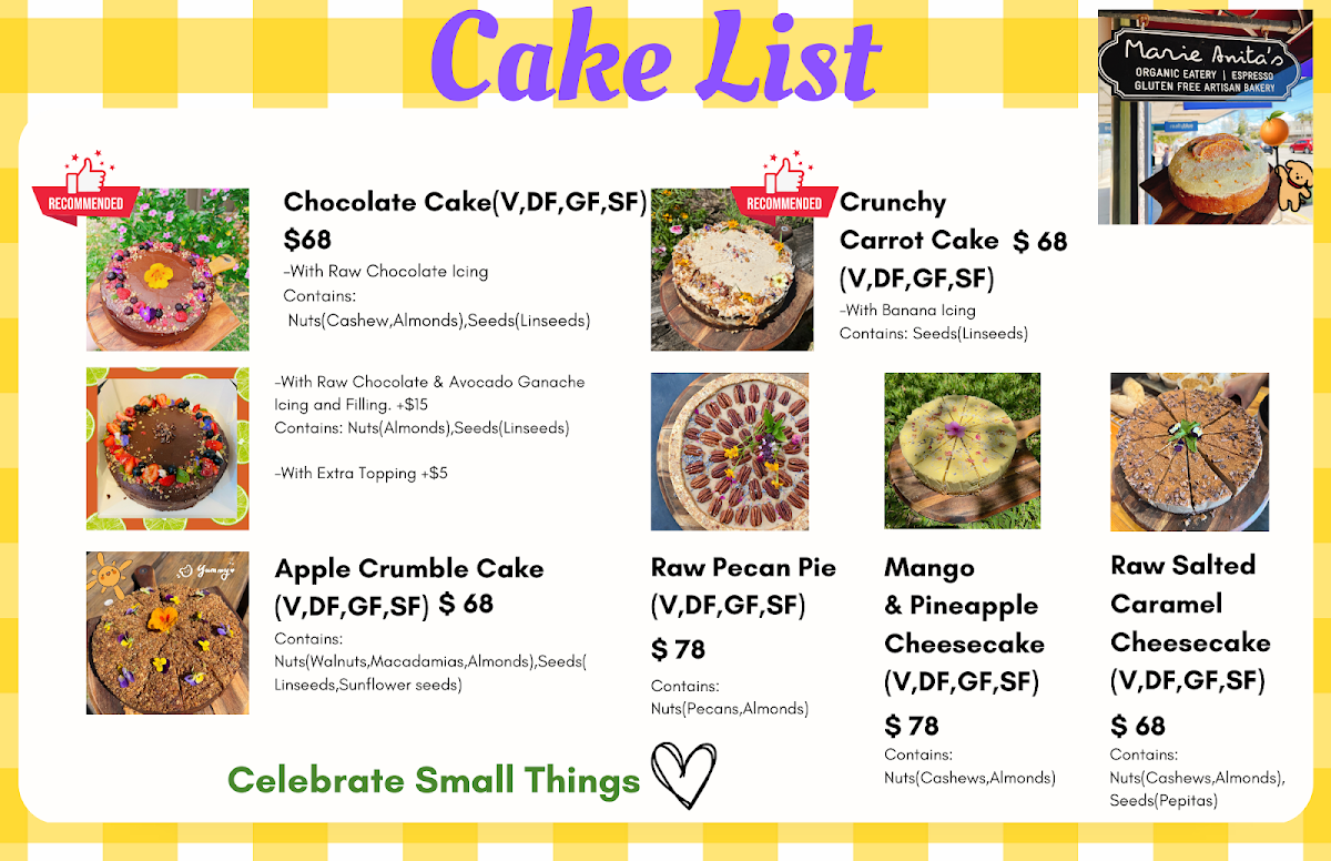 Menu, SeeYo Cafe & Bakery