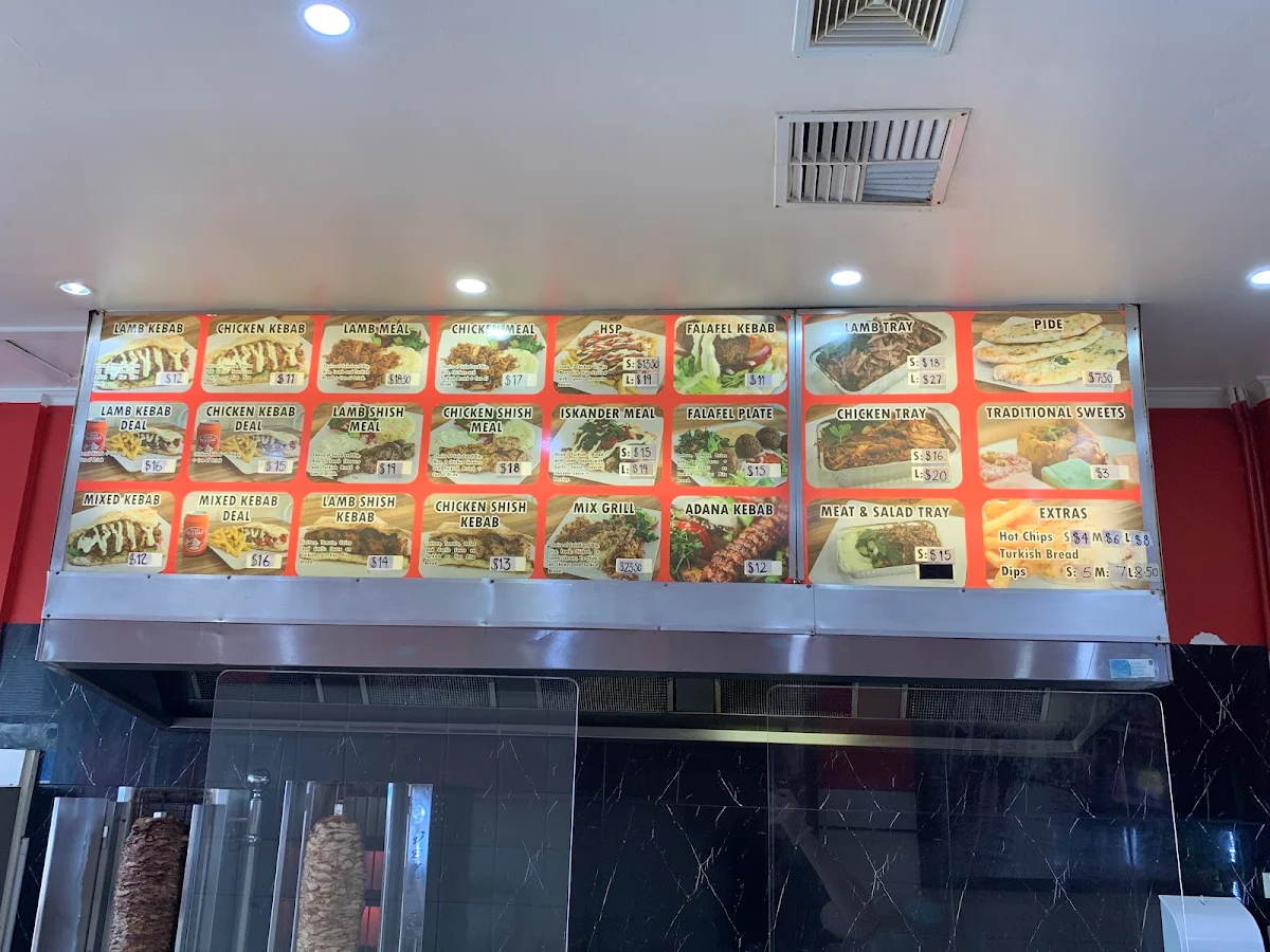 Menu, Chelsea Kebab House