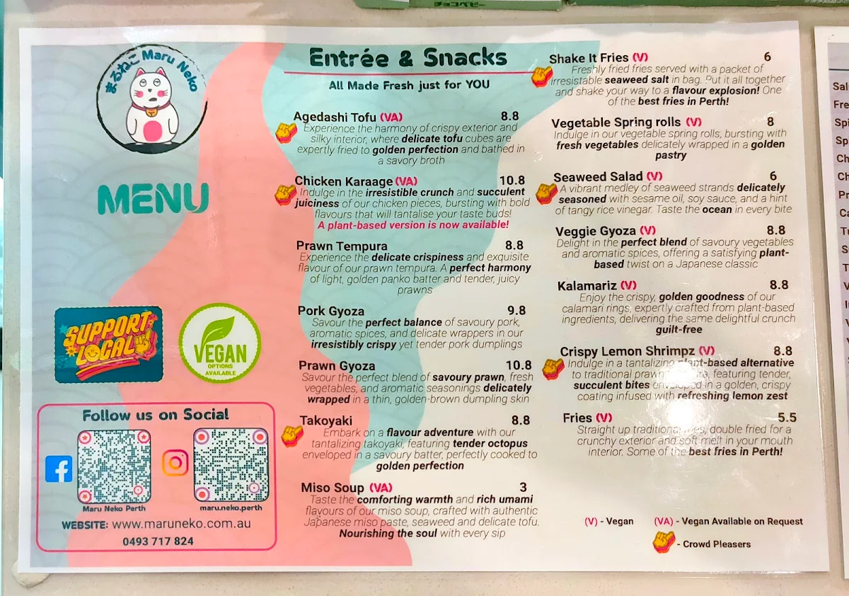 Menu, Maru Neko