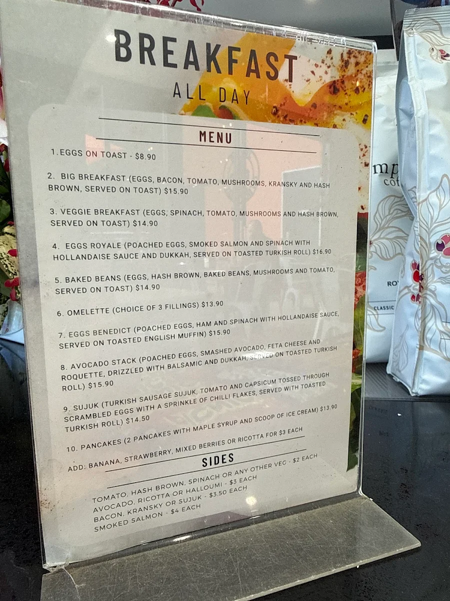 Menu, JOJOS on NORTHGATE
