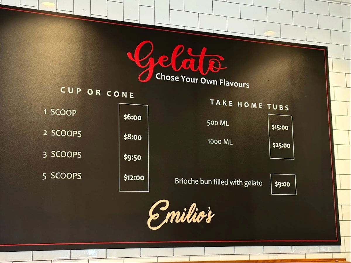 Menu, Emilio’s Ristorante The Junction