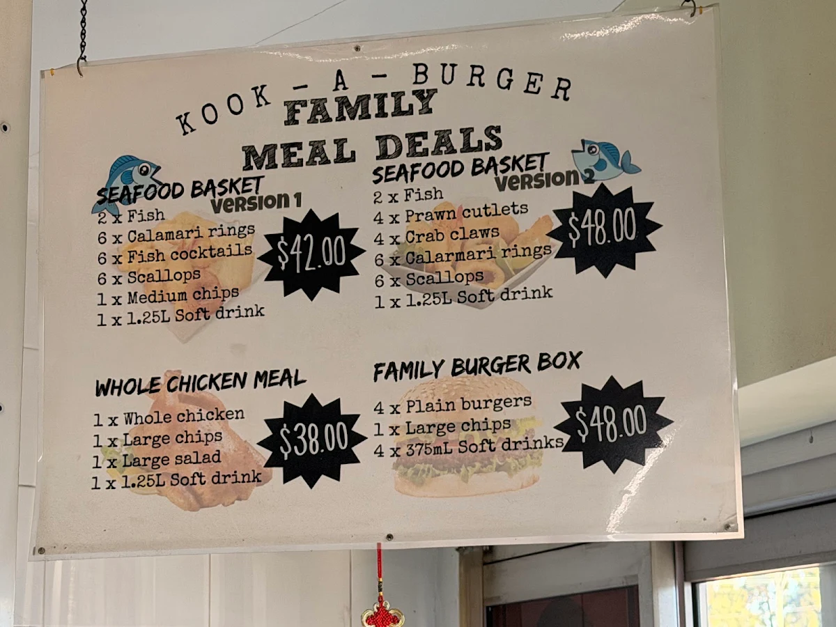 Menu, Kook-A-Burger