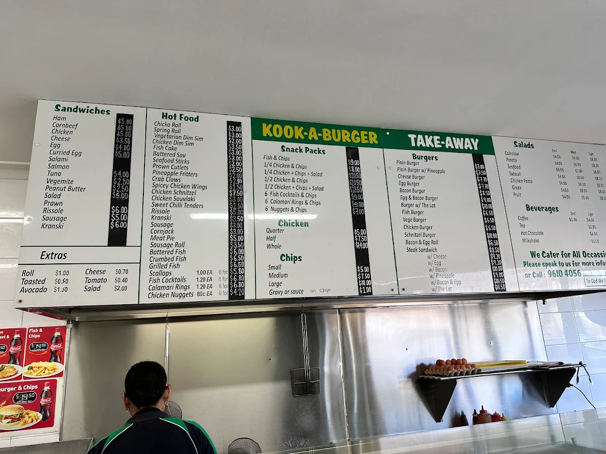 Menu, Kook-A-Burger