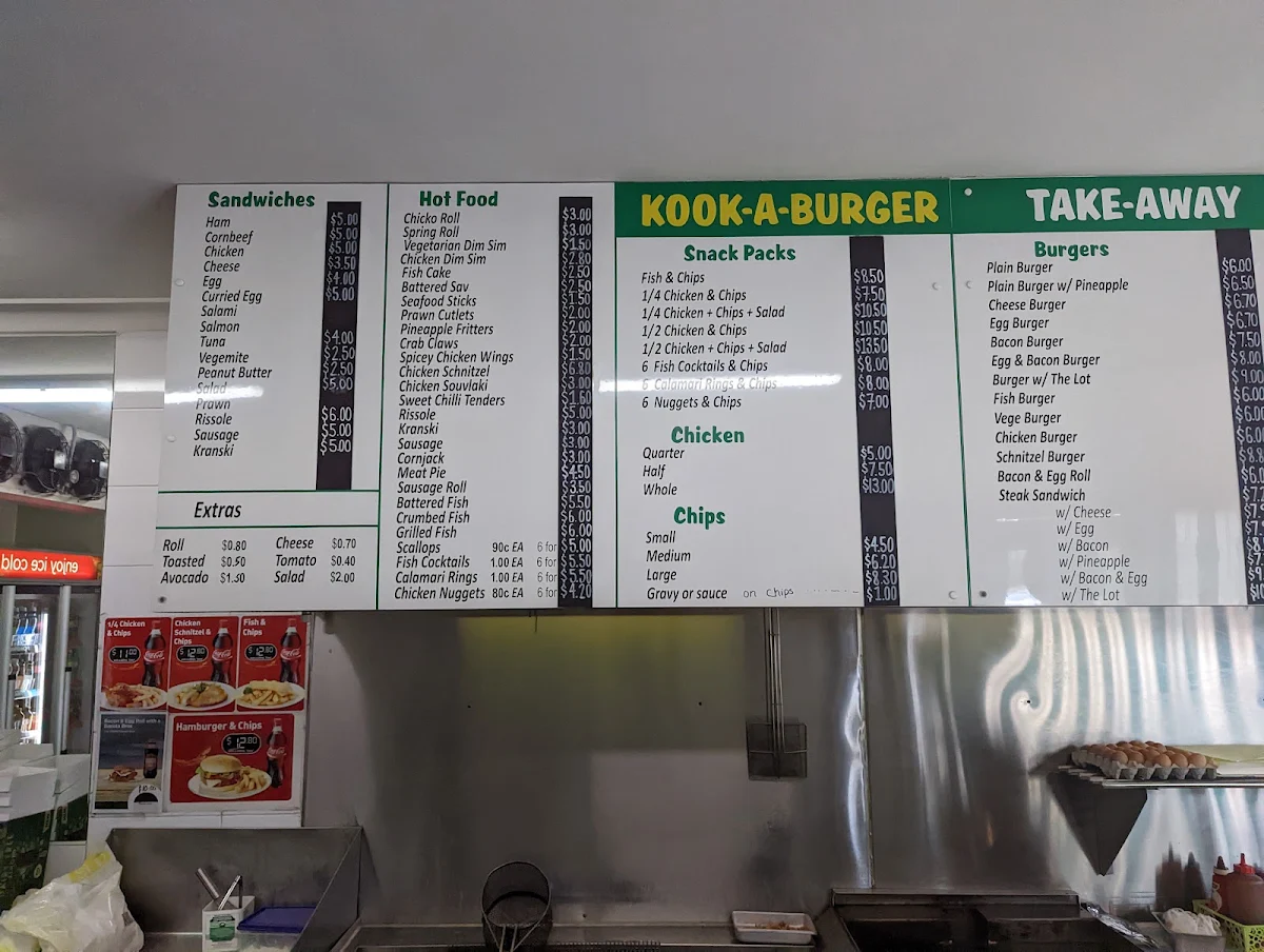 Menu, Kook-A-Burger