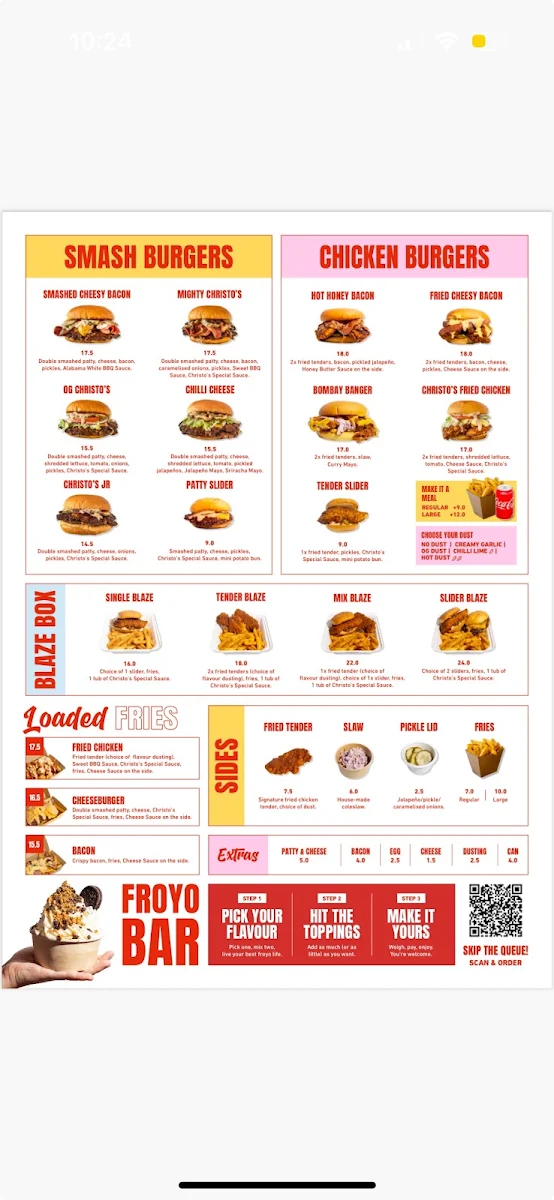Menu, Christo’s - New Park